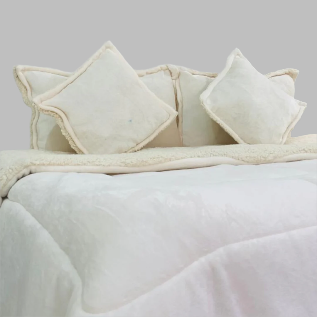Cubrelecho Piel Durazno Ovejero - Beige