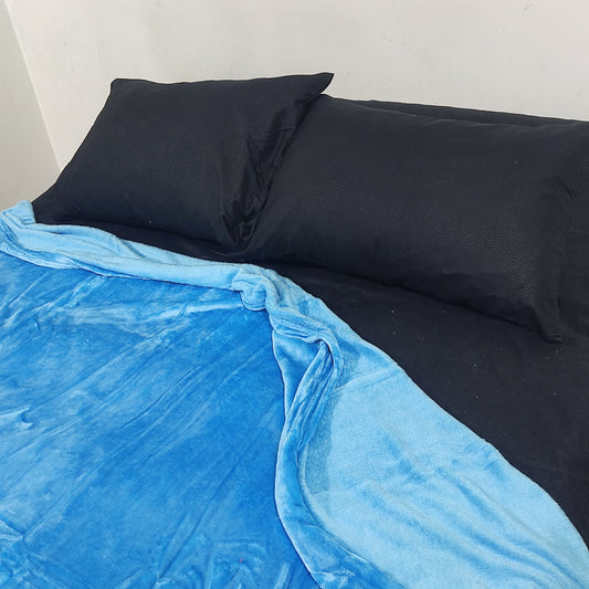 Cobija piel de durazno Azul Cielo