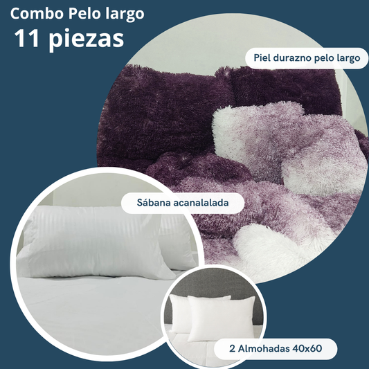 Súper combo 11 Piezas - Piel durazno pelo largo