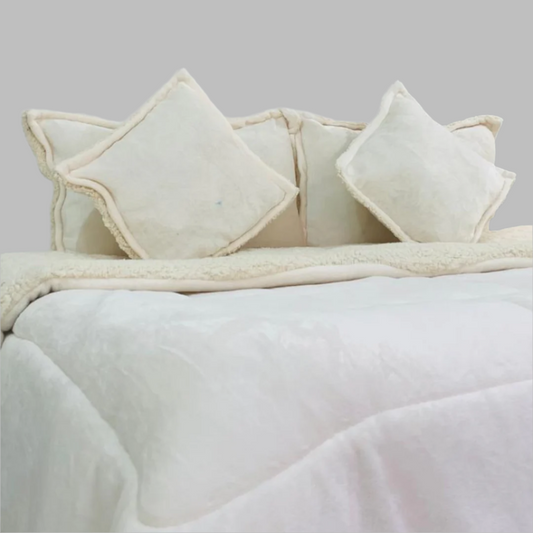 Cubrelecho Piel Durazno Ovejero - Beige