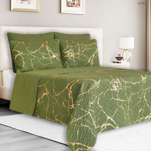 Colcha española marmol - Verde Militar